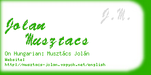 jolan musztacs business card