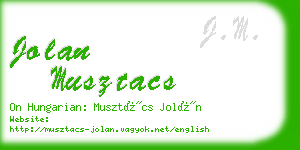 jolan musztacs business card